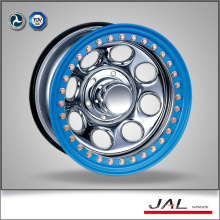 Blue Lip Chrome Finish Golden Beadlock 4x4 Car Wheel Rim Trailer Wheel